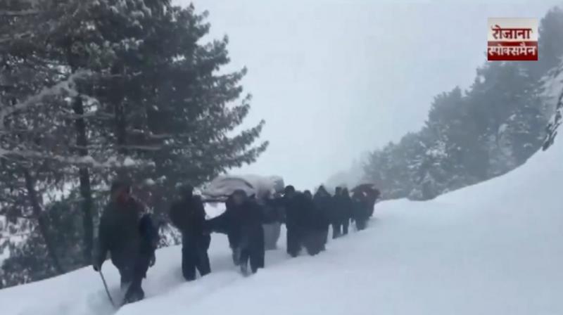 Indian Army rescues pregnant woman trapped in snowy hills, video goes viral