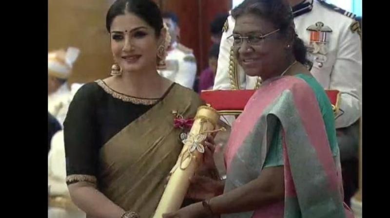 Raveena Tandon received the Padma Shri Award