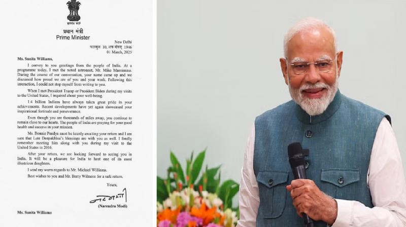 Prime Minister Modi wrote a letter to Sunita Williams news in hindi