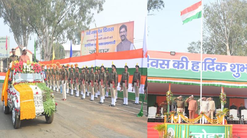 Chief Minister Hemant hoisted the flag at the state function organized in Dumka on the occasion of Republic Day