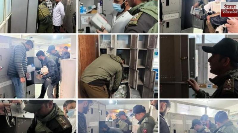Ganderbal police conduct surprise checks of lockers of doctors and hospital staff across the district