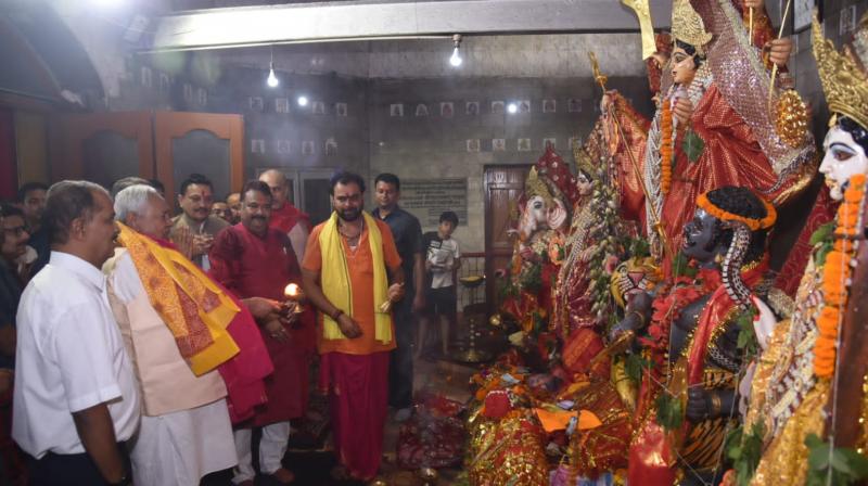 CM Nitish Kumar reached Gardnibagh Thakurbari and worshiped Goddess Durga