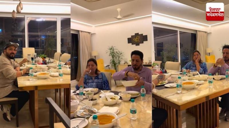 Punjabi singer Gurdas Maan and his wife reached Mika Singh's house