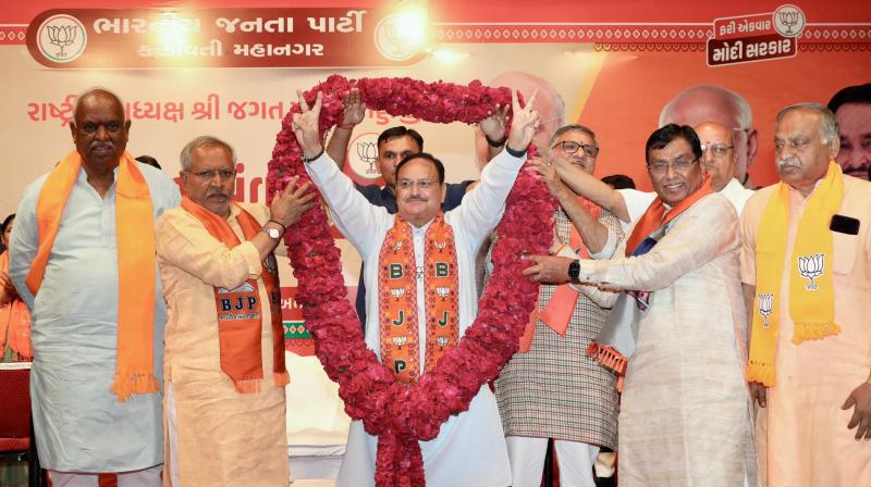 JP Nadda reached Ahmedabad for election campaign news in hindi