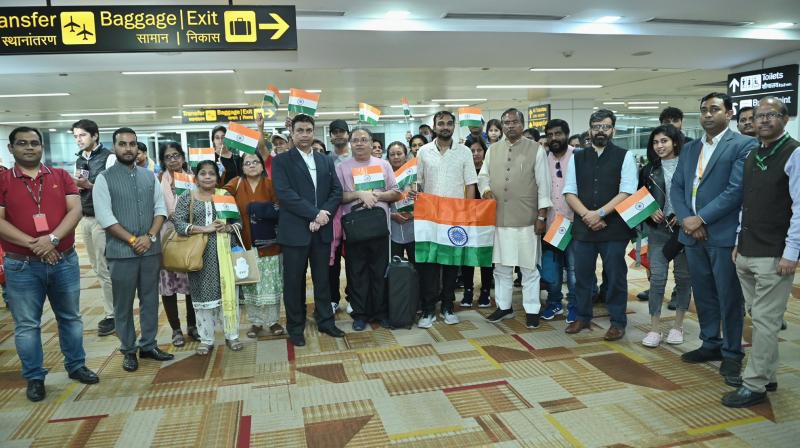 Under 'Operation Ajay', the sixth flight carrying 143 people reached Delhi from Israel, two Nepali citizens included.