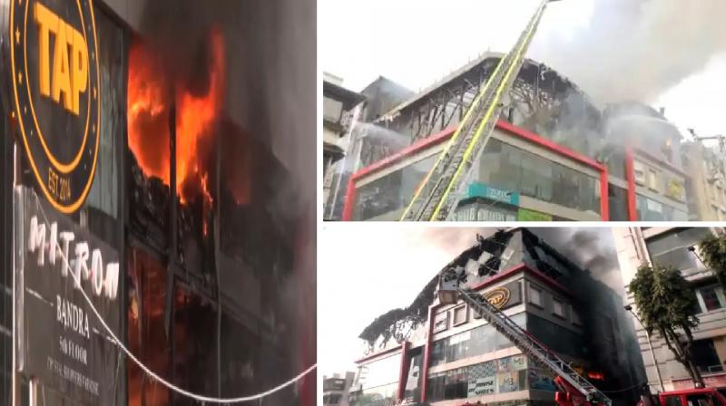Huge fire breaks out in Mumbai Bandra mall news in hindi