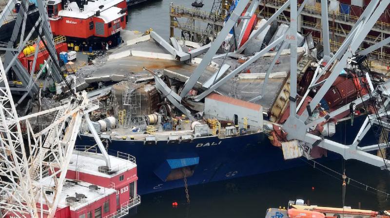 Preparation for blast to remove debris from Baltimore Bridge news in hindi