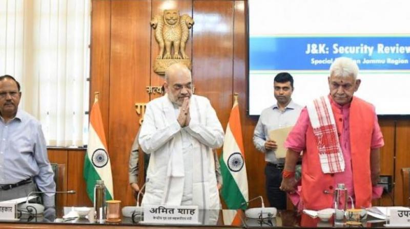 Amit Shah Jammu and Kashmir security meeting news in hindi