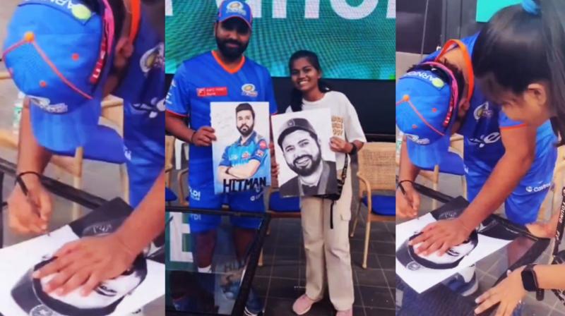 Girl Fan gave beautiful gift to Rohit Sharma news in hindi