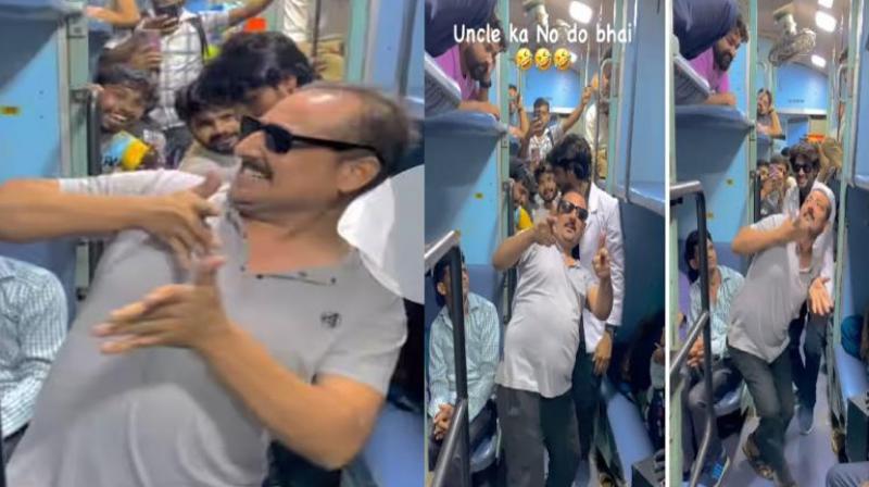 Uncle did a tremendous dance wearing glasses in the train, the entire bogie started laughing, see VIDEO