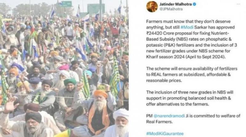 Controversial tweet by Chandigarh BJP President Jitinder Pal Malhotra regarding farmers News In Hindi