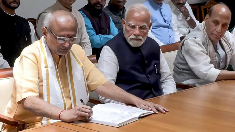 CP Radhakrishnan filed nomination for the post of Vice President news in hindi