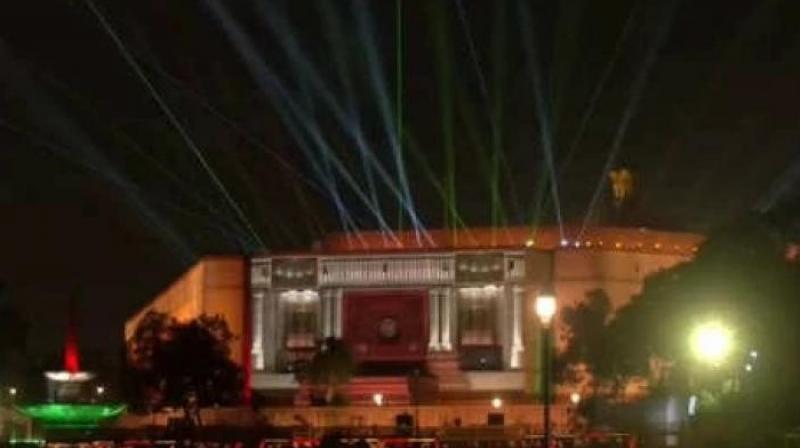 Light and laser show enhanced the beauty of the new Parliament House after the inauguration