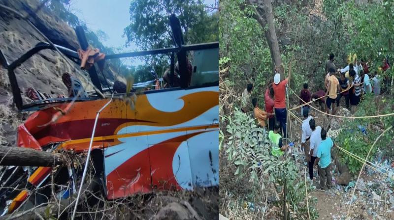 Horrific road accident in Maharashtra's Raigad, bus full of passengers fell into the ditch, 13 people died