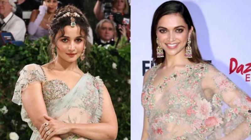 Alia Bhatt copied Deepika Padukone  saree look at met gala sabyasachi mukherjee trolled 