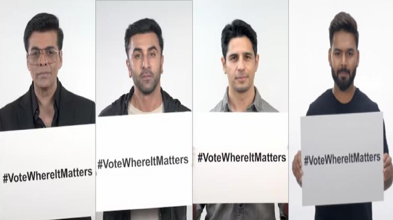 Many stars including Karan Johar, Ranbir Kapoor, Siddharth Malhotra inspired people to vote 