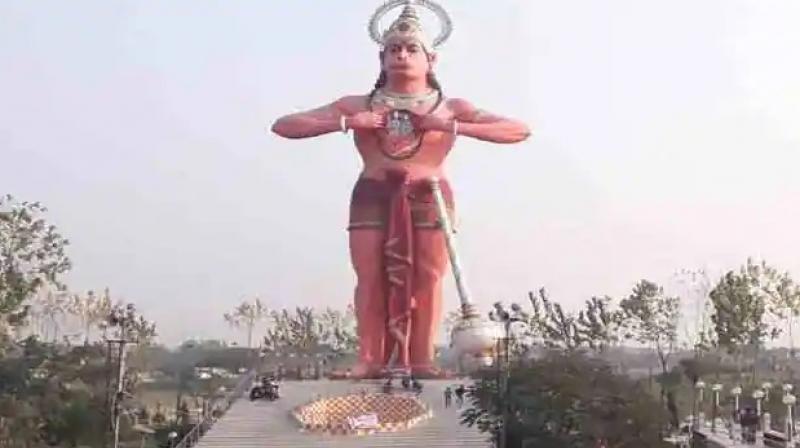 Hanuman temple, which is becoming an obstacle in the highway, was removed one foot back.