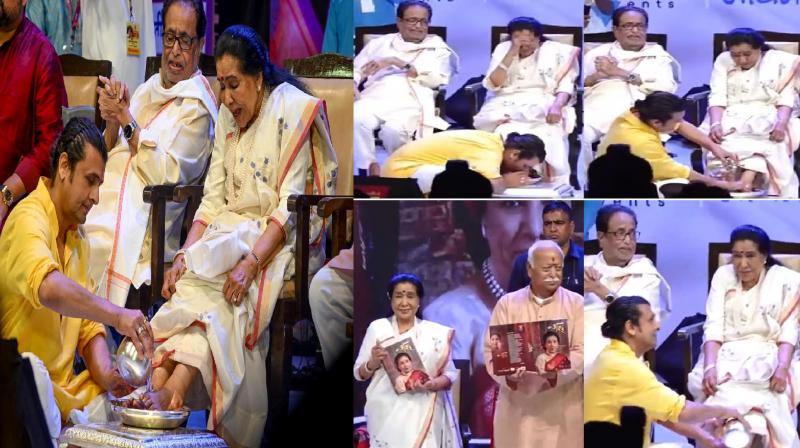 Sonu Nigam Wash Asha Bhosle Feet For Respect And Love News In Hindi