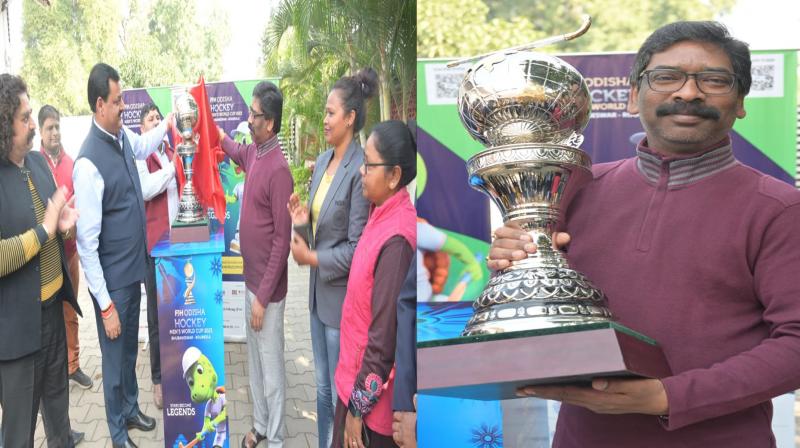 Chief Minister Hemant unveiled the trophy of Men's World Cup Hockey Competition 2023