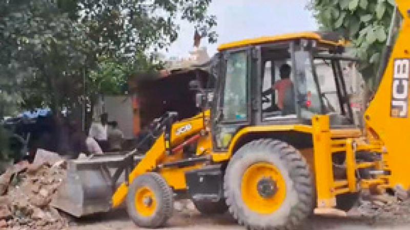 Anti-encroachment drive in Delhi's Geeta Colony