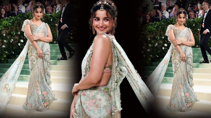 Alia Bhatt on red carpet, her stunning saree stole the show news in hindi