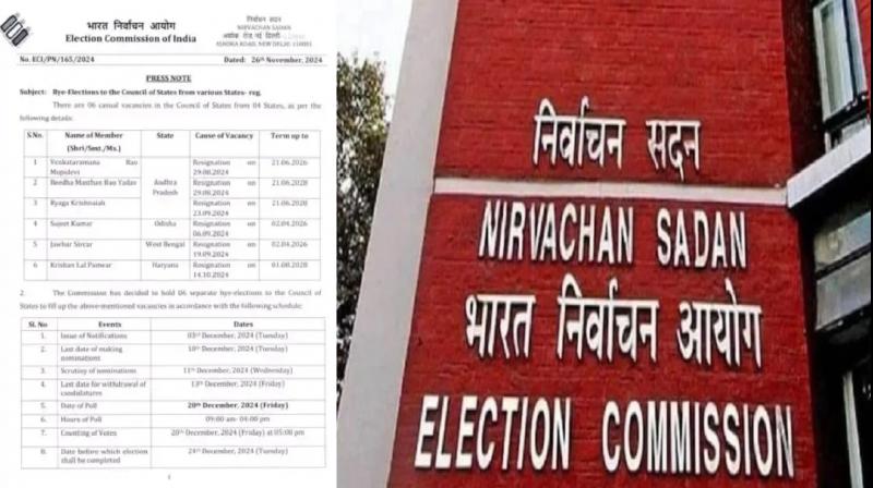 By-elections on December 20 for six vacant Rajya Sabha seats from 4 states News in hindi