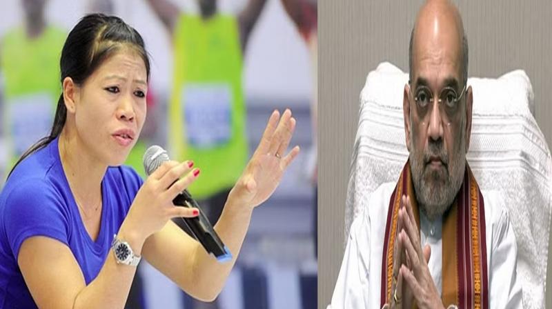 Boxing star Mary Kom  wrote a letter to Home Minister Amit Shah for the safety of Kom village.