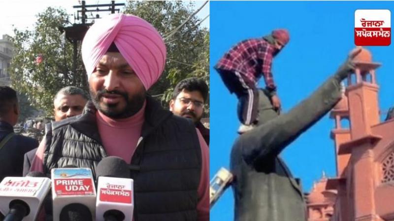 Ravneet Bittu condemned the incident of breaking the statue of Baba Amdekar Sahib news in hindi