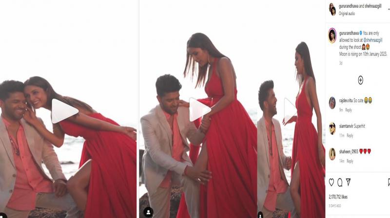 When Shehnaaz showed her feet in the photoshoot, Guru Randhawa was shy, then started covering his feet. ,