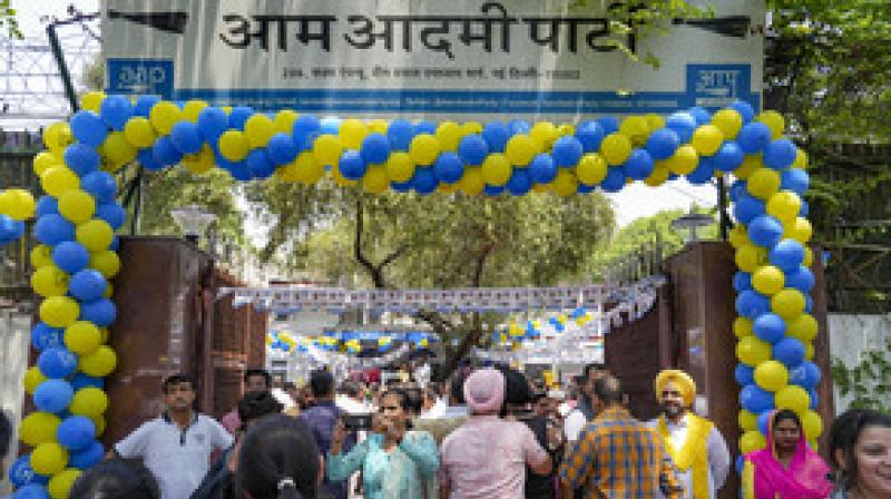  After getting the status of a national party, there is a festive atmosphere in the AAP office.