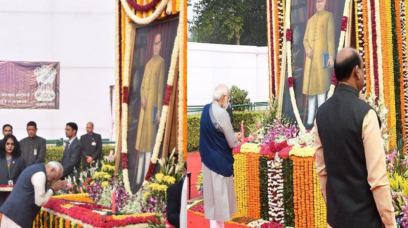 PM Modi pays tribute to Babasaheb Ambedkar on Mahaparinirvan Divas