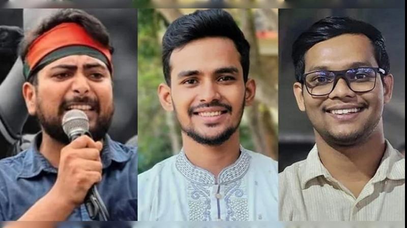 Bangladesh Dhaka University students Nahid Islam, Asif Mahmood and Abu Bak bangladesh Protest Leaders