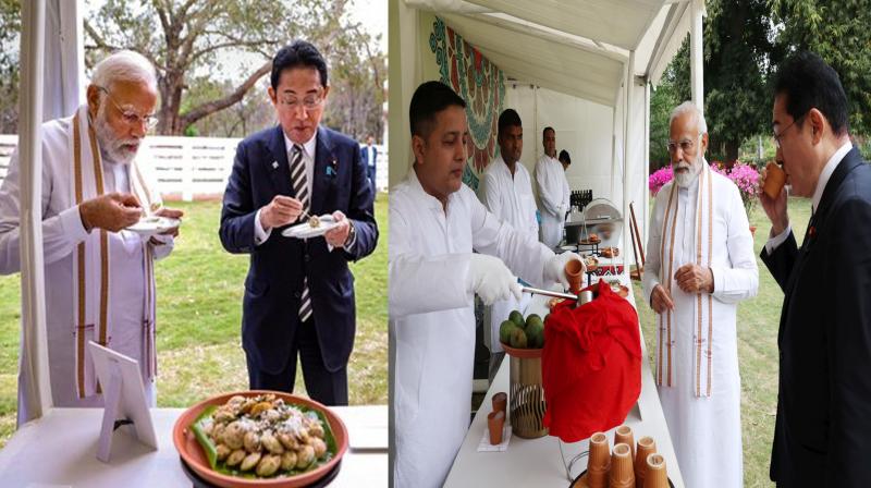 Modi and Kishida enjoy golgappas and idlis at Buddha Jayanti Park