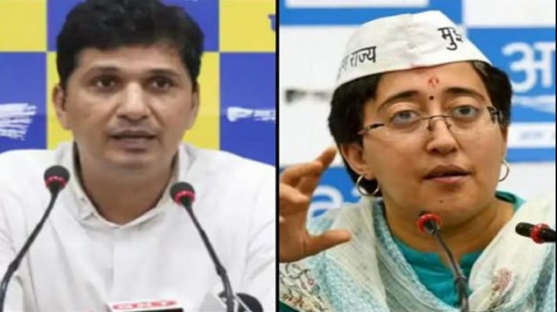 Delhi Police detained AAP leaders Saurabh Bhardwaj and Atishi news in hindi