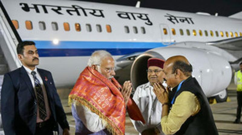 Prime Minister Narendra Modi arrives in Bengaluru to inaugurate 'Aero India-2023'