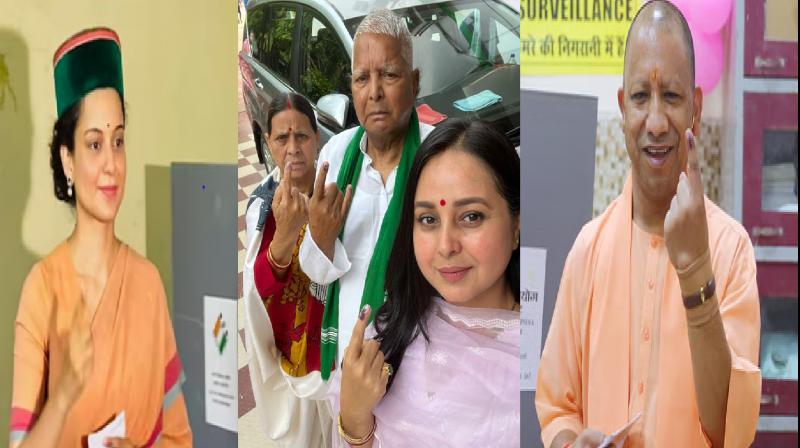 Lok Sabha Election 2024 Phase 7  big leaders casting vote Lalu yadav cm Yogi Kangana Ranaut