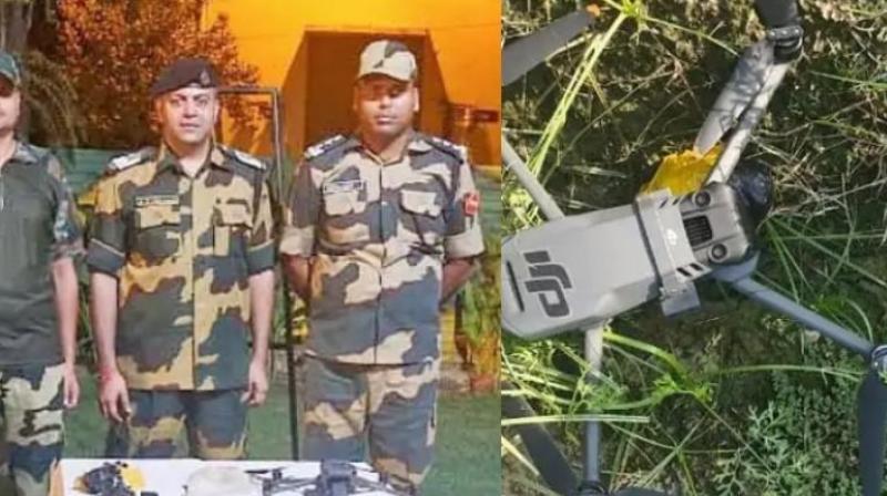 Faridkot News: BSF soldiers caught drone sent by Pakistan News In Hindi