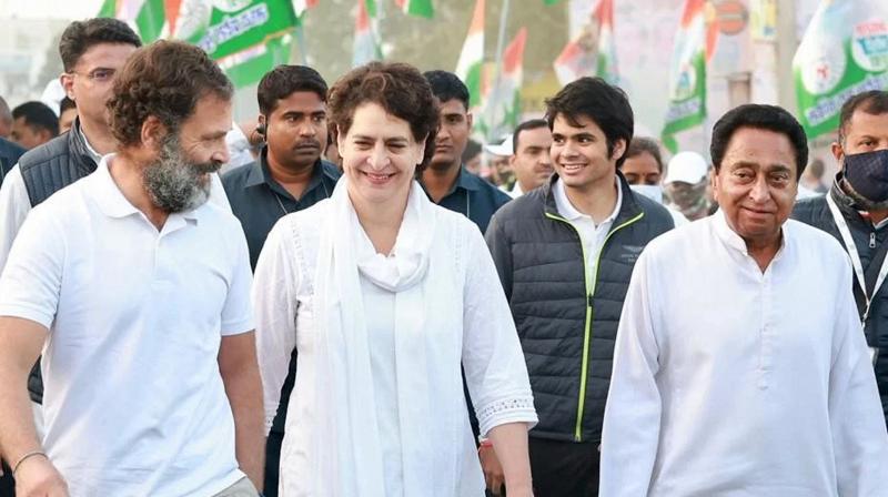 Bharat Jodo Yatra: Priyanka supported Rahul on the second day also, the caravan moved towards Omkareshwar