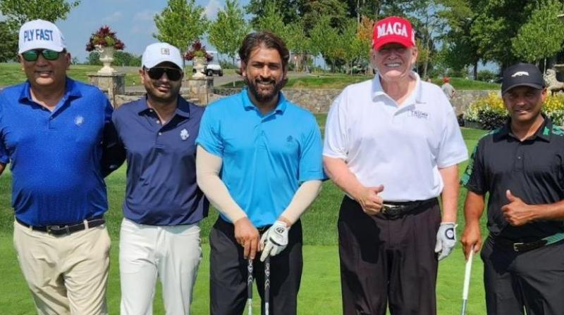  M S Dhoni plays golf with former US President Donald Trump