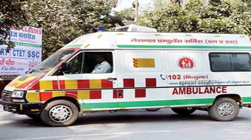 Woman being taken to hospital by ambulance gives birth to triplets in MP(Representative pic)