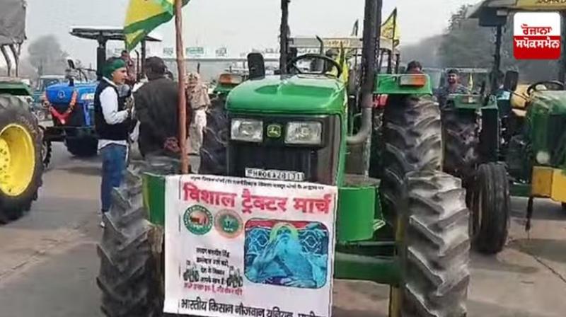 Farmers tractor march in support of demands in Haryana news in hindi