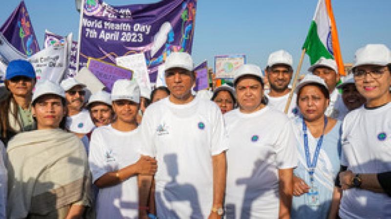 People join Union Minister Mandaviya in 'Health for All' walkathon on World Health Day