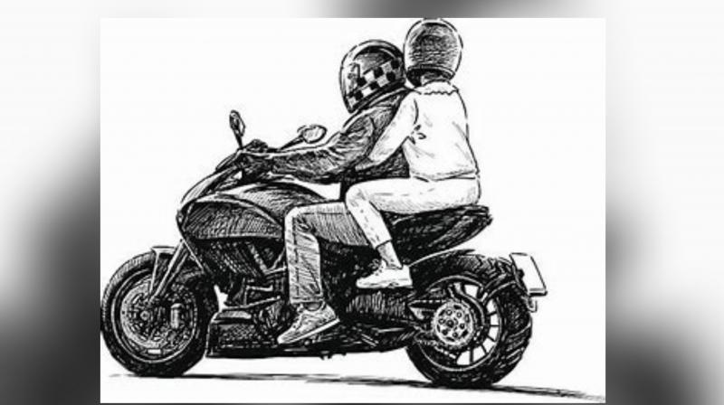 Talking to each other on bike will now be punishable: New rule- Motor Vehicle Dept of Kerala News (reference pic)