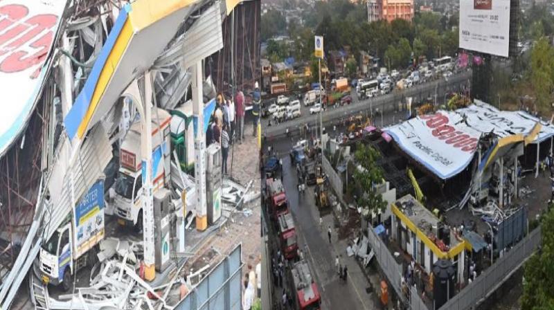 Mumbai Ghatkopar Hoarding Collapse News Bodies of two more people seen in the debris