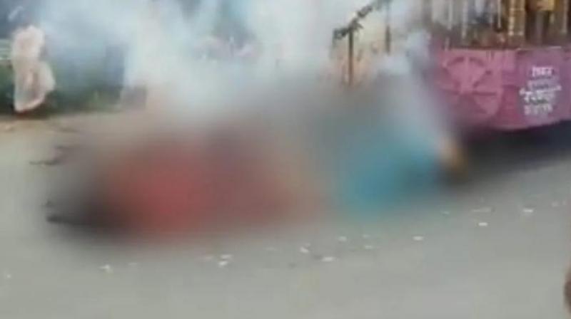  During the Rath Yatra in Tripura, the chariot caught fire due to electric wires