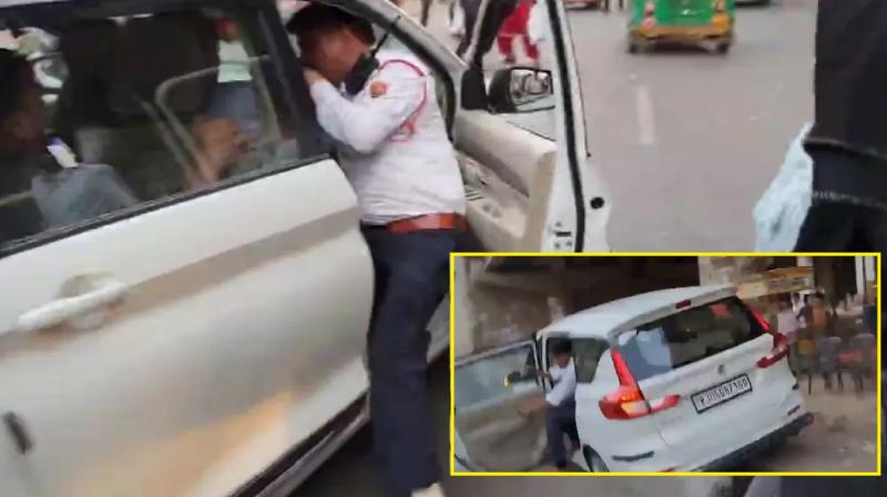 Drunk driver drags traffic policeman news in hindi