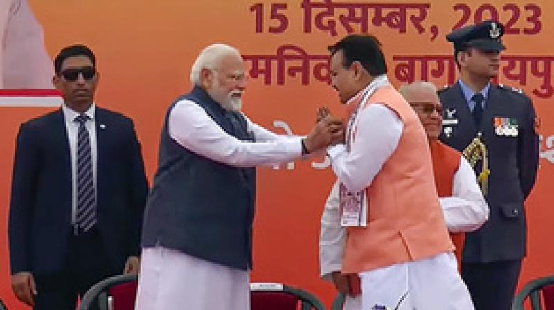 Prime Minister Modi congratulated Bhajanlal Sharma on becoming the Chief Minister of Rajasthan