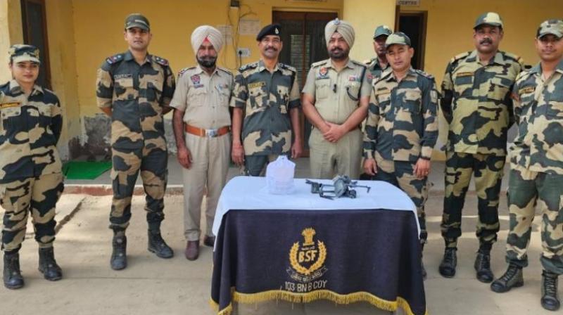 BSF and police recovered heroin and Pakistani drone near Khala border during the search operation