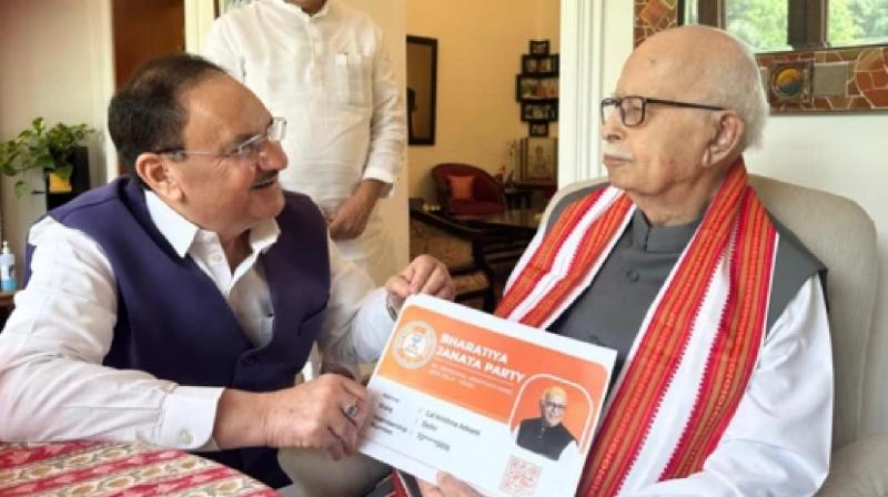 LK Advani's membership renewed, JP Nadda reaches home news in hindi