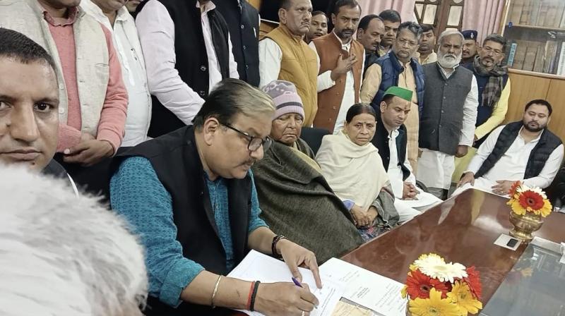 Manoj Jha and Sanjay Yadav filed nomination papers for Rajya Sabha elections.